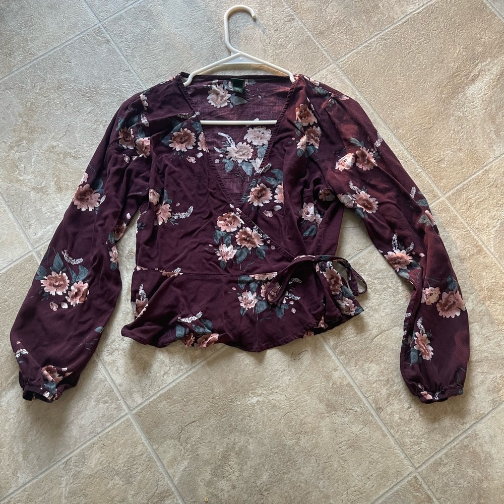 Wild Fable Wrap Around Floral Top